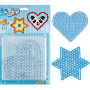 Produktbild für Steckplatte Hama-Perlen 8105, Herz &amp; Stern, Set