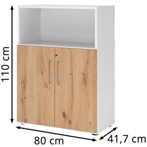 Produktbild für Kombischrank Hammerbacher FW38T2KG, asteiche / weiß