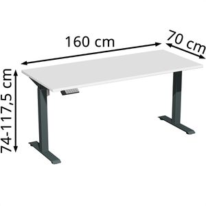Produktbild für Schreibtisch Geramöbel Elevate Home, lichtgrau / anthrazit