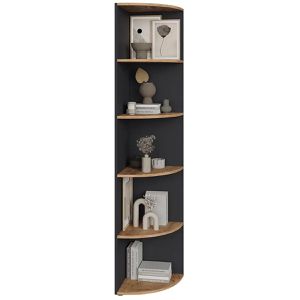 Produktbild für Bücherregal Vicco Ecki, anthrazit / eiche