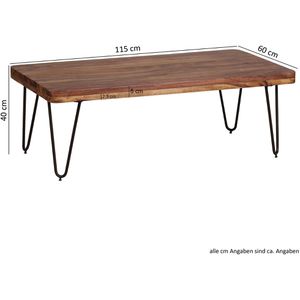 Produktbild für Couchtisch Wohnling Bagli, WL1.511, aus Massivholz, sheesham