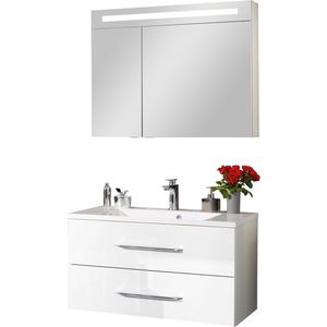 Waschtisch Fackelmann B.clever, mit Spiegelschrank, weiß