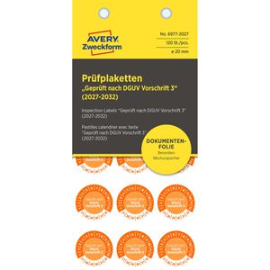 Produktbild für Prüfplaketten Zweckform 6977 Geprüft nach DGUV Vo3