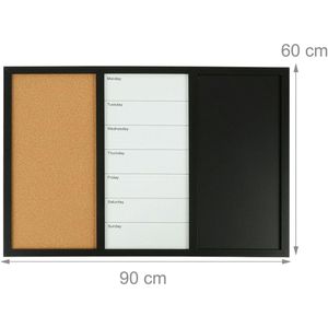 Produktbild für Kombitafel Relaxdays 3 in 1, weiß / braun / schwarz