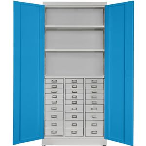 Werkzeugschrank ADB 42648, aus Metall, grau / lichtblau