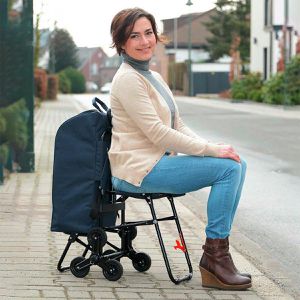 Produktbild für Einkaufstrolley Maximex 84601500 blau, klappbar