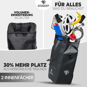 Produktbild für Gepäckträgertasche Radgeist RG-SBC-BL-19, schwarz, 22 Liter