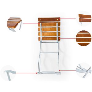 Produktbild für Bistrotisch RUKU1952 TRE80S4NU, wetterfest, eckig, 5-teilig