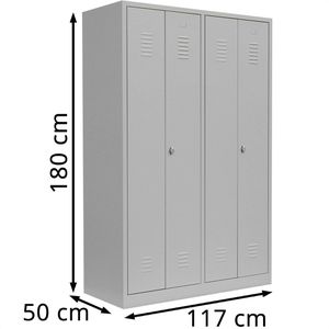 Produktbild für Spind Lüllmann 510440, Doppelspind, lichtgrau