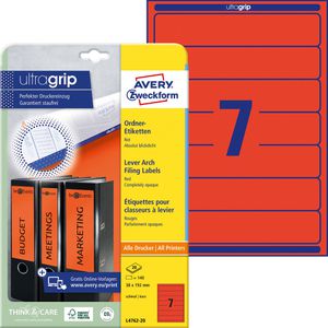 Rückenschilder Zweckform L4762-20, rot