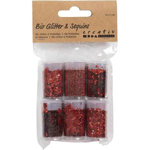 Glitzer Creativ-Company 284633 Bio Sparkles & Pailletten, rot