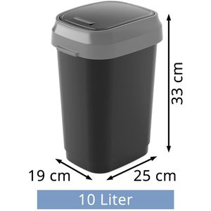 Produktbild für Mülleimer Curver KIS Dual Swing, schwarz/grau