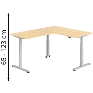 Schreibtisch Hammerbacher XDSMW, ahorn / silber