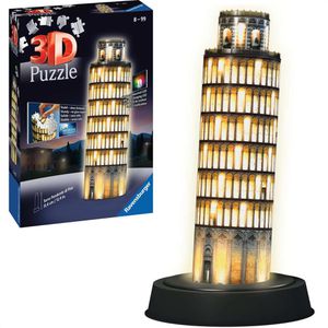 Ravensburger Puzzle 12515, Pisa bei Nacht, 3D Puzzle, LED-Beleuchtung, ab 8 Jahre, 216 Teile