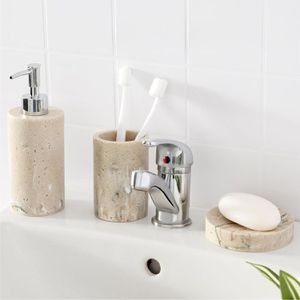 Produktbild für Badaccessoires-Set Navaris Stone, 3-teilig