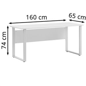 Produktbild für Schreibtisch Möbelpartner Serie 1500, lichtgrau / silber