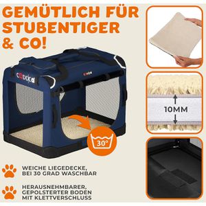 Produktbild für Tiertransportbox CADOCA Gr. M, aus Stoff