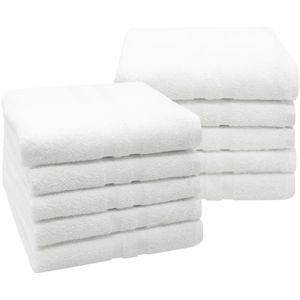 Handtuch Zollner Amalfi W Set, weiß, 50 x 100 cm