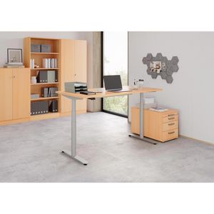 Produktbild für Schreibtisch Hammerbacher XDLR16, buche / silber