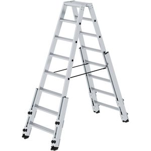 Produktbild für Stehleiter MUNK 42716, nivello-Leiterfüße, beidseitig begehbar