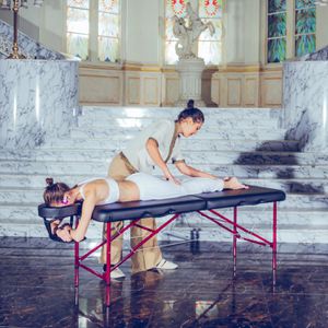 Produktbild für Massageliege Master-Massage Zephyr, aus Aluminium, Armauflage