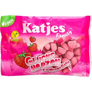 Schaumzucker Katjes Familiy Glücks Herzen Erdbeerliebe