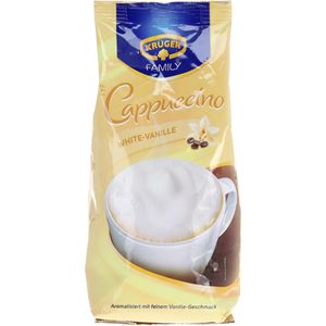 Krüger Kaffee Cappuccino White Vanilla, löslicher Kaffee, 500g
