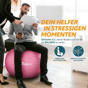 Produktbild für Gymnastikball Tresko Anti-Burst, mit Luftpumpe