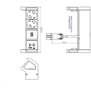 Produktbild für Tischsteckdose Bachmann Desk 2, mit 0,2 m GST18 Kabel