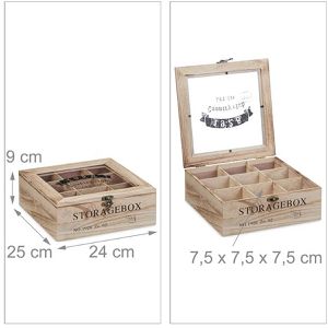 Produktbild für Teebox Relaxdays 10032169, für Teebeutel, natur, aus Holz