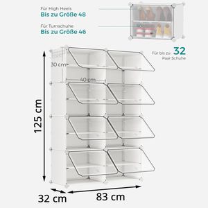 Produktbild für Schuhregal Songmics LPC034W01, aus Kunststoff