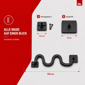 Produktbild für Kabelführung Oskar-Lehmann KUBA Slim Line, zum Anschrauben