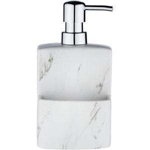 Produktbild für Spülmittelspender Wenko Festival Marmor 54665100, weiß-grau