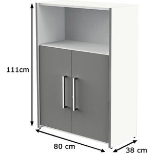 Produktbild für Kombischrank Kerkmann start up, graphit / weiß