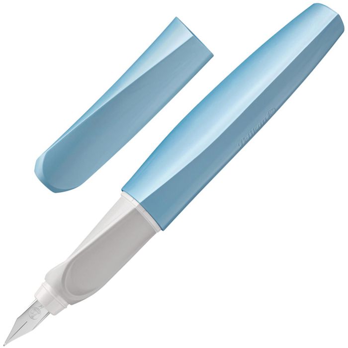 Pelikan Füller Twist P457, Kunststoff, M, aus AG Rechtshänder, eco Feder – Links- Blue, mattblau Böttcher 