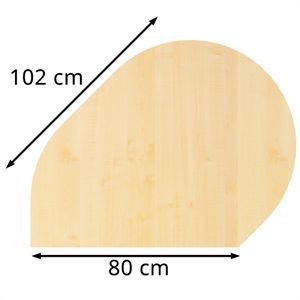 Produktbild für Anbautisch Hammerbacher LA81, ahorn / silber