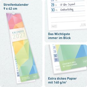 Produktbild für Streifenkalender Häfft 11396-0, Rainbow