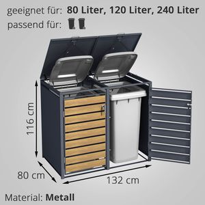 Produktbild für Mülltonnenbox Phoenix GB2213AWK, Metall