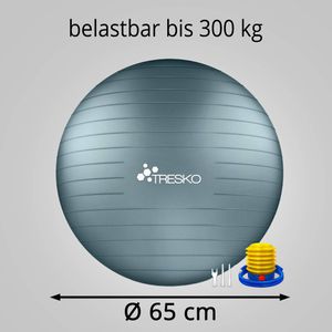 Produktbild für Gymnastikball Tresko Anti-Burst, mit Luftpumpe