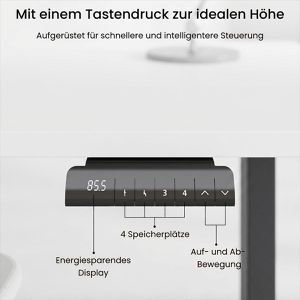 Produktbild für Schreibtisch FlexiSpot E1B Pro, weiß / schwarz