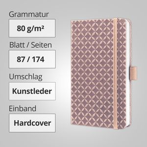 Produktbild für Notizbuch Sigel Jolie Pearl Rose, JN100, Kunstleder Hardcover