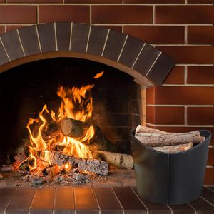 Produktbild für Kaminholzkorb Relaxdays 10028790 L, schwarz