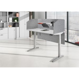 Produktbild für Tischtrennwand Hammerbacher Basic, grau, 2er Set