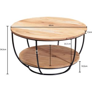 Produktbild für Couchtisch Wohnling WL5.957, aus Massivholz, akazie