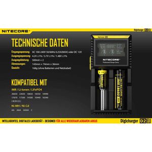 Produktbild für Akku-Ladegerät Nitecore Digicharger D2