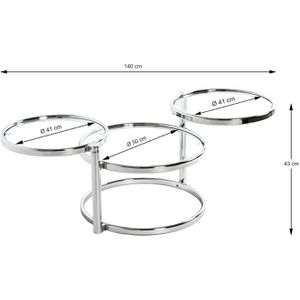 Produktbild für Couchtisch Haku-Möbel 64830, Ottawa, transparent