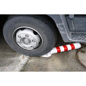 Produktbild für Absperrpfosten Schake 412221, rot/weiß, aus Kunststoff