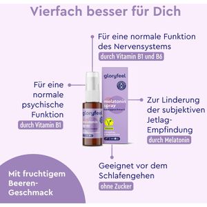 Produktbild für Melatonin gloryfeel Spray Honig, 30 ml für 220 Nächte