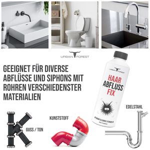 Produktbild für Rohrreiniger Urban-Forest Haar Abfluss Fix, Gel