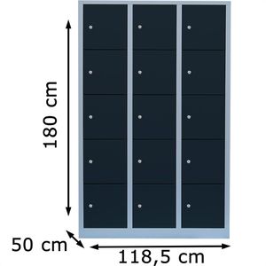 Produktbild für Schließfachschrank ClassiX X-523538, anthrazit